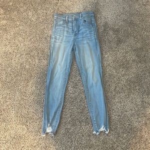 American Eagle, light washed jeans, size 4